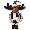 hermet Juventus, Renna Natalizia per Decorare la Tua casa, Idea Regalo, Altezza 57 cm, Bianco e Nero, Composizione Poliestere e Legno, Prodotto Ufficiale