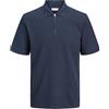 JACK & JONES Jjeaustin - Polo con Cerniera SS Noos Pls, Taglie Forti, Nero, 6XL