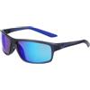 Nike Rabid 22 M 021 - Occhiali da Sole Sportivi in Grigio Opaco con Lenti Blu Specchiate