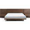 La Forma Letto Norlen con 2 comodini in impiallacciatura di noce con finitura scura e luce LED per materasso 180 x 200 cm FSC Mix Credit