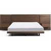 La Forma Letto Norlen con 2 comodini in impiallacciatura di noce con finitura scura e luce LED per materasso 160 x 200 cm FSC Mix Credit