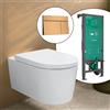 hansgrohe LivaFine WC sospeso con AquaFall Flush, SET completo con elemento incasso iFrame e placca di azionamento Element E, 61187450+66003140#SET, LivaFine bianco [WC > WC con Elementi Incasso]