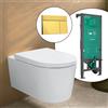 hansgrohe LivaFine WC sospeso con AquaFall Flush, SET completo con elemento incasso iFrame e placca di azionamento Element E, 61187450+66003990#SET, LivaFine bianco [WC > WC con Elementi Incasso]