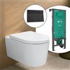 hansgrohe LivaFine WC sospeso con AquaHelix Flush, SET completo con elemento incasso iFrame e placca di azionamento Element E, 61188450+66003670#SET, LivaFine bianco [WC > WC con Elementi Incasso]