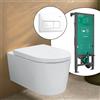 hansgrohe LivaFine WC sospeso con AquaHelix Flush, SET completo con elemento incasso iFrame e placca di azionamento Original Q, 61188450+66001450#SET, LivaFine bianco [WC > WC con Elementi Incasso]