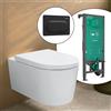 hansgrohe LivaFine WC sospeso con AquaHelix Flush, SET completo con elemento incasso iFrame e placca di azionamento Original S, 61188450+66002670#SET, LivaFine bianco [WC > WC con Elementi Incasso]
