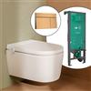 hansgrohe LivaFine smart WC sospeso con AquaHelix Flush, SET completo con elemento incasso iFrame e placca di azionamento Element E, 63024450+66003140#SET, LivaFine bianco [WC > Smart WC con Elementi Incasso]