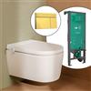 hansgrohe LivaFine smart WC sospeso con AquaHelix Flush, SET completo con elemento incasso iFrame e placca di azionamento Element E, 63024450+66003990#SET, LivaFine bianco [WC > Smart WC con Elementi Incasso]