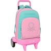 safta BENETTON DOLCE - Zaino grande con ruote, compatto evoluzione, rimovibile, ideale per bambini di diverse età, comodo e versatile, qualità e resistenza, 33 x 22 x 45 cm