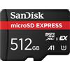 Sandisk 512GB Scheda di memoria SanDisk microSD Express Nero [SDSQXFN-512G-GN4NN]