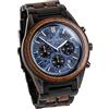 HOLZKERN Cronografo da uomo Universo The Night Sky Collection realizzato in vero marmo blu e legno di noce, quarzo giapponese, diametro 43 mm, lunghezza regolabile bracciale da polso da uomo