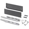Emuca - Kit cassetto per cucina o bagno con regolazione 3D, altezza 178 mm, profondità 400 mm, 40 Kg, chiusura soft, pannelli no inclusi, Acciaio, grigio antracita