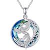 YFN Phönix - Collana da donna con cristalli fenice in argento sterling 925, con nirvana, idea regalo per donne e ragazze, Argento sterling, Acquamarina