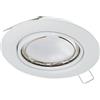 Eglo Faretto da incasso Peneto, spot in acciaio bianco, lampada da incasso con portalampada GU10, lampadina LED inclusa, faretto piatto orientabile, Ø 8,7 cm