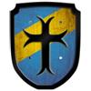 Scudo cavaliere, Croce, Blu