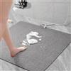 AUAUY Tappetino Doccia Antiscivolo, 60 x 60cm PVC Luffa Tappetino Bagno, Tappetino da Bagno in Morbido Luffa Antimuffa, Tappetini da Bagno Lavabili e Ad Aasciugatura Rapida, Grigio
