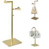 Ysislybin Espositore Per Borse, Espositore Regolabile in Acciaio Inox, Espositore Per Borsa Estensibile in Oro, Espositore Per Borsa Con Due Ganci Ad Arco Per Borsa, Cappelli, Portafoglio