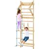 VEVOR Palestra da Parete con Scala Svedese, Palestra da Giungla a 8 Livelli, Sbarre in Legno Massello con Carico di 220 LB, Set da Arrampicata con Anelli, Barra per Trazioni, Scala da Parete