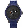 Superdry Orologio Uomo Kobe SYG259B - Quarzo, Cassa 40mm In Ottone Nero, Cinturino In Pelle Nera, Quadrante Nero Con Dettagli Arancioni