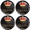 SkinoEu® 4 x 60mm Adesivi Resinati 3D Gel Stickers Auto Coprimozzo Universale Logo Silicone Autoadesivo Stemma Adesivo Copricerchi Tappi Ruote The Queen A 4960