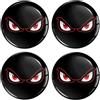 SkinoEu® 4 x 50mm Adesivi Resinati 3D Gel Stickers Auto Coprimozzo Universale Logo Silicone Autoadesivo Stemma Adesivo Copricerchi Tappi Ruote No Fear Eyes A 4050