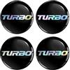 SkinoEu 4 adesivi in gel 3D da 50 mm per coprimozzo, coprimozzo, coprimozzo, decalcomanie per auto, tuning emblema ologramma Turbo A 5250