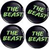 SkinoEu 4 x 68mm Adesivi Resinati 3D Gel Stickers Auto Coprimozzo Universale Logo Silicone Autoadesivo Stemma Adesivo Copricerchi Tappi Ruote Beast Verde A 2168