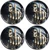 SkinoEu® 4 x 60mm Adesivi Resinati 3D Gel Stickers Auto Coprimozzo Universale Logo Silicone Autoadesivo Stemma Adesivo Copricerchi Tappi Ruote Cranio Dito Medio A 2560