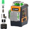 CIGMAN Livella Laser, CIGMAN App con Controllo Intelligente a Gesti, 3x360° Autolivellante, con Display LCD, Laser a Linee Verde per Interni e Lavori Edili, Gamma: 30M (CM-S05)
