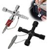 SopwMap 2PCS Chiave Multifunzione 4 in 1, Chiave Principale per Aprire Porte, Chiave Master, per Contatori Acqua, Gas, Armadietti Elettrici e Ascensori, per Manutenzione Domestica e Industriale