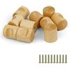 HJIAMA Pomelli Legno 10 Pezzi Pomelli Cucina, Faggio Naturale Pomelli per Mobili con Viti, Pomello per Armadi, Cassetti, Vetrine