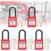 Dioche Lockout Tagout Locks 5 Set Lockout Lock 2 Chiavi per Serratura Lucchetto di Sicurezza Antipolvere Ingegnerizzato in Nylon per Lockout Tag Out(rosso)