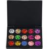 Dewocke Palette di Ombretti Glitter 15 Colori - Ombretti Occhi Metallici e Sequins Diamanti, Altamente Pigmentati, Make Up Splendido con Glitter, Longue Durée e Impermeabile per Party e Balli