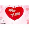 CUSCINO CUORE PELUCHE ROSSO TI AMO 22 CM