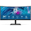 Philips Monitor 34" ( LED 3440x1440 UWQHD 100Hz ) E LINE Black 346E2CUAE 00