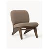 Westwing Collection Poltrona lounge in legno di frassino con rivestimento in bouclé Shenay