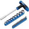 Draper 21011 - Set di cacciaviti, bussole e punte con impugnatura a T, 1/4, 22 pezzi
