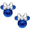 Disney Orecchini Minnie Mouse a Bottone con Pietra Portafortuna Disney da Donna in Argento, Gioielli Disney, Impreziosito da Zirconia