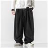 Pantaloni Harem Baggy In Corduroy Da Uomo Con Gamba Larga E Vita Elastica