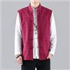 Camicia Senza Maniche In Lino Cotone Kung Fu Waistcoat Frog Button Wing Chun