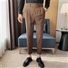 Pantaloni Capri A Vita Alta Con Cintura Pieghettati Da Uomini Casual