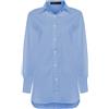 Camicia Lunga Da Donna Con Bottoni E Fessura Sul Retro Top Asimmetrico Largo