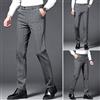 Uomo Vestito a Righe Pantaloni Elasticizzato Slim Gamba Dritta Casual