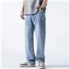 Pantaloni Denim Blu Leggeri Con Elastico Jeans Da Lavoro Gamba Dritta