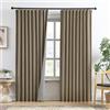 RAIN CITY Set di 2 tende oscuranti in lino marrone, con linguetta posteriore plissettata, linguetta nascosta con ganci, in misto lino e poliestere, per camera da letto, classiche, moderne, 127 x 203 cm, colore