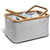 Prym Canvas & Grau Fold & Store Basket, Cotone, Grigio, 45 x 30 x 22 cm