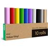 Cricut Vinile permanente | 10 rotoli di vinile autoadesivo | 1,5 m | per l'uso con tutte le macchine da taglio Cricut