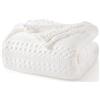 PHF Coperta in 100% cotone a nido d'ape, misura doppia (150 x 200 cm), per decorazioni domestiche, testurizzata, traspirante, delicata sulla pelle, assorbe l'umidità, per tutte le stagioni, perfetta
