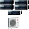 Mitsubishi CONDIZIONATORE MITSUBISHI PENTA SPLIT KIRIGAMINE STYLE NERO 9000+9000+9000+9000+12000 BTU WIFI INVERTER MXZ-5F102VF3 A++