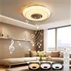 EXTRASTAR Plafoniera LED con Altoparlante Bluetooth，48W Dimmerabile Lampada con Telecomando，Ø41CM Moderna plafoniera Musicale Soffitto per Camerette, Letto, Soggiorno, Bagno, Camera